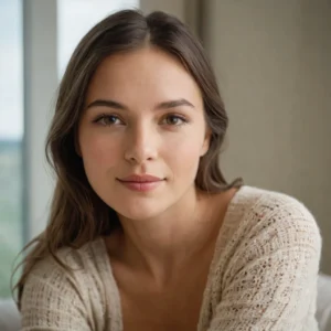 Retrato sereno de una mujer de 30 años con piel sana y natural, reflejando la importancia del cuidado facial consciente para prevenir los primeros signos de la edad.