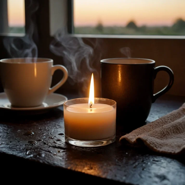 Elementos para un ritual de noche relajante con una vela y toallas